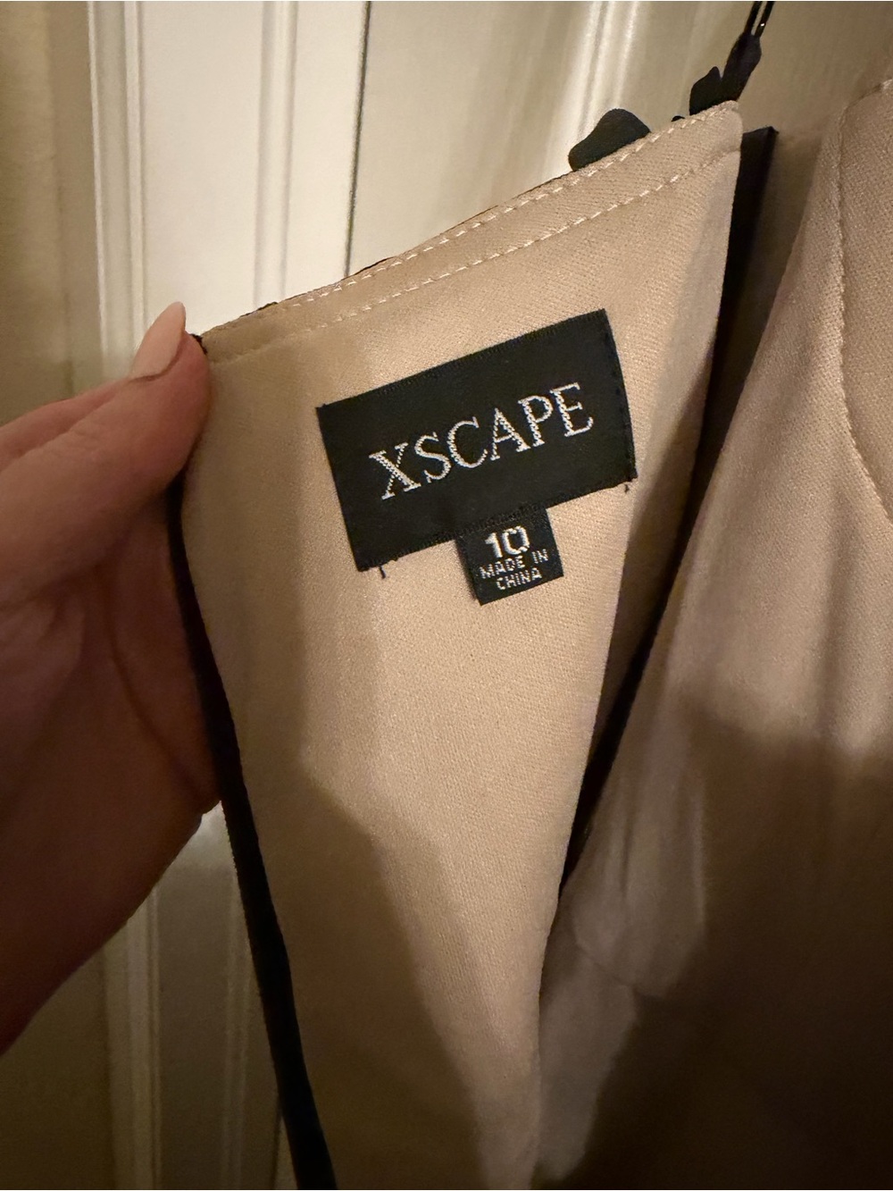 Xscape Black Floral Appliqué Spaghetti Strap Maxi Gown - Picture 5 of 5